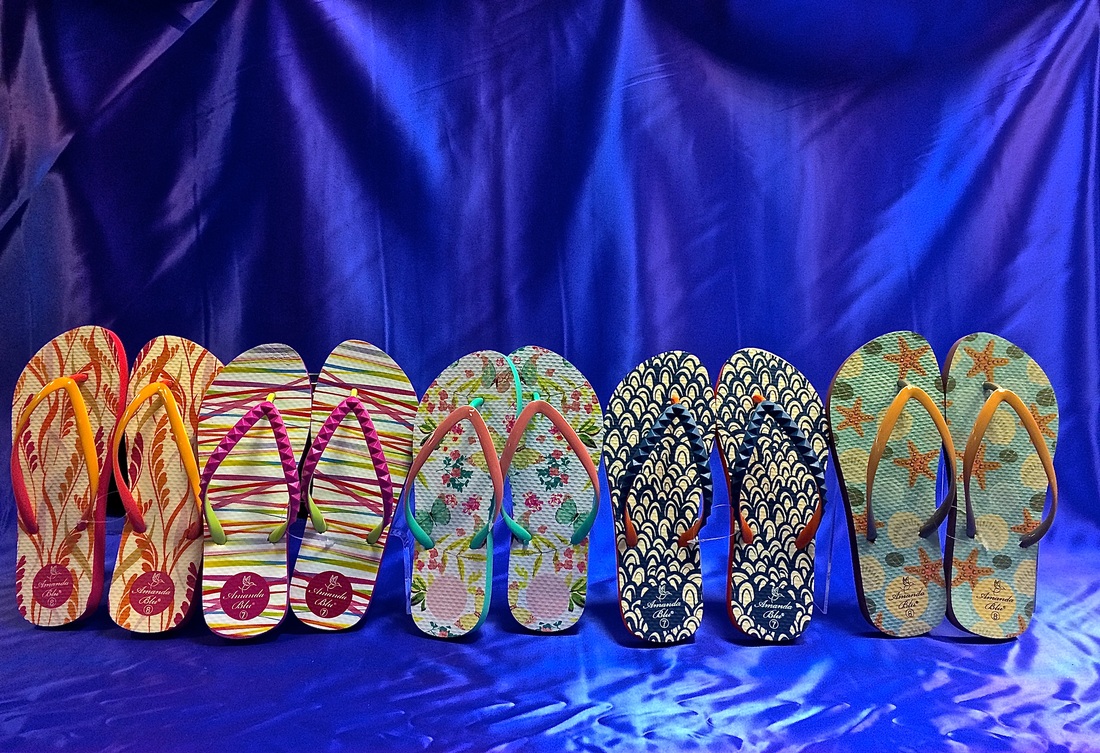 Amanda blue flip flops